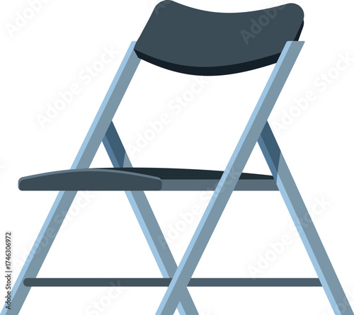 Folding chair isolated on white background, perfect for events, conferences, or any temporary seating needs