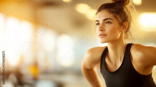 Fit woman in gym, fitness lifestyle, healthy body, sportswear, active life Close-up on blurred background Free Download Fit woman in gym, fitness lifestyle, healthy body, sportswear, active life Close-up on blurred background - GFXLoad