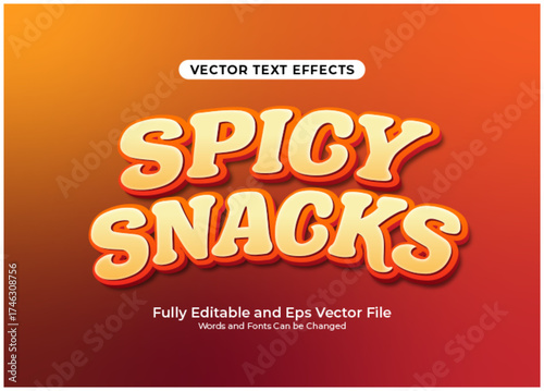 Spicy snacks text effect