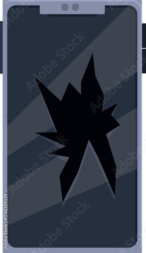 Cracked smartphone screen showing extent of damage, illustrating phone repair, insurance, and mobile device fragility concepts
