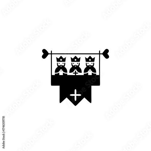 Icon of Three Kings representing Día de los Reyes, Three Kings Day  