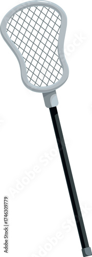 Lacrosse stick laying against a plain white background, representing the popular team sport and competition