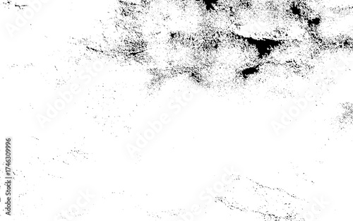 Abstract monochrome background. Black and white distressed grunge overlay texture. Abstract pattern of monochrome dirty creative design. Vector illustration