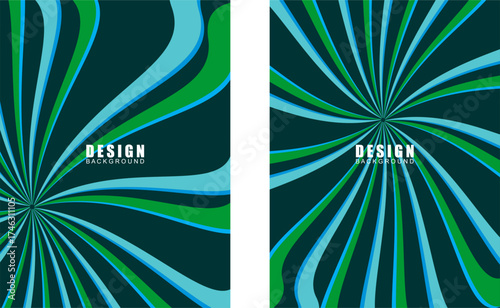 Collection of vintage retro banner backgrounds. Colorful grunge wave wallpaper. Vector illustration. Rotate party background pattern.