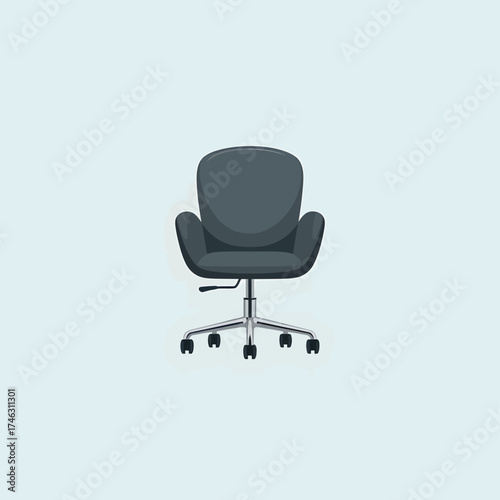 Modern dark gray upholstered office chair with chrome base
