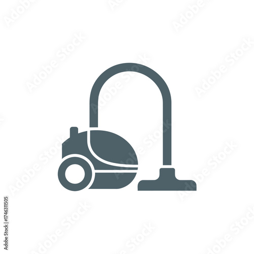 Modern vacuum cleaner icon for cleaning and household chores