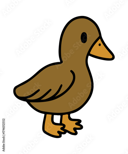 animal set cute duck sticker