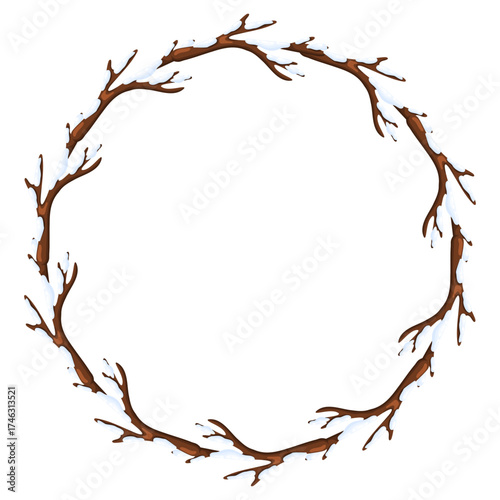 Snow Covered Tree Branches Wreath