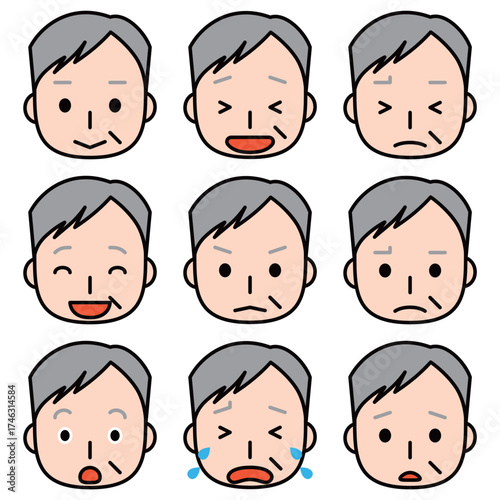 いろんな表情の男性