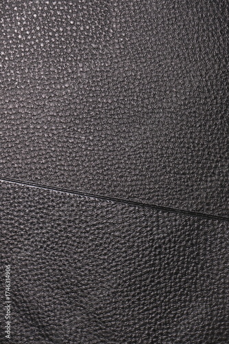 High-resolution close-up of natural black pebbled leather surface with fine grain and subtle reflections. Perfect texture for product design, fashion, and digital backgrounds.
