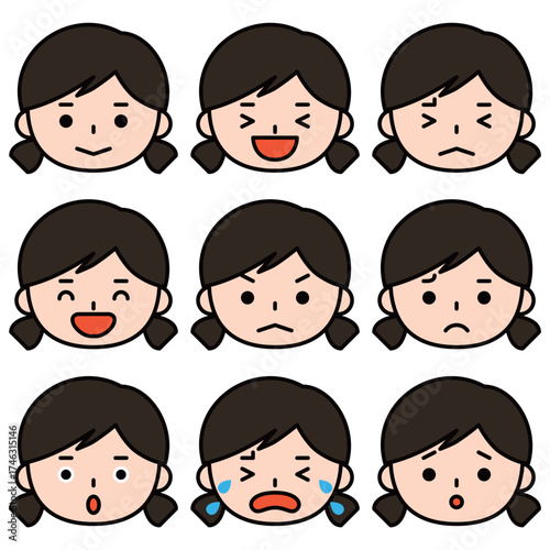 いろんな表情の女の子