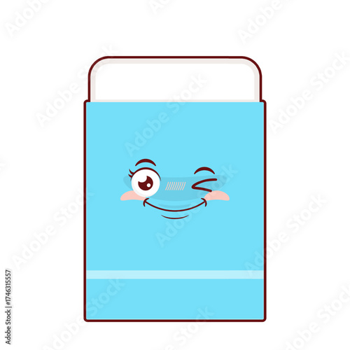 eraser playful face cartoon cute