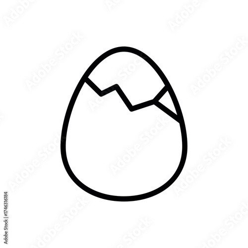 Cracked egg shell outline icon vector illustration design. Organic waste concept.