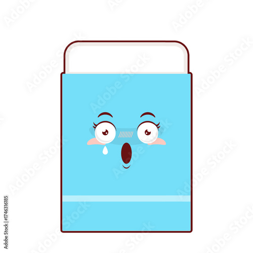 eraser scared face cartoon cute