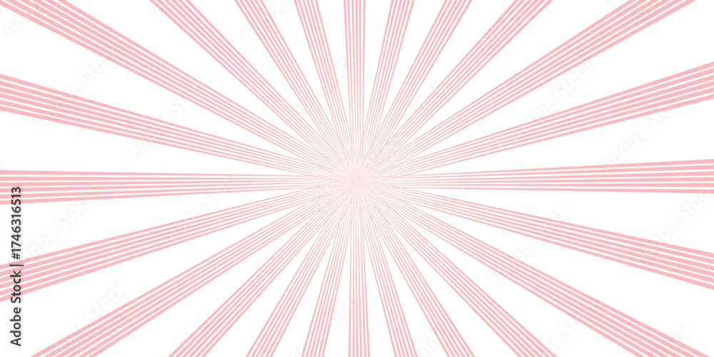 Fototapeta premium A vibrant pink and blue retro sunburst pattern creates an abstract background vector with radial light rays