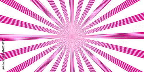 An abstract pink background featuring a vintage sunburst design with purple vector rays and a subtle radial texture