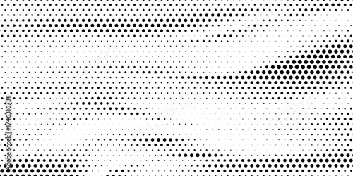 Black random dots on white background. Polka dot seamless pattern background. Vintage texture.