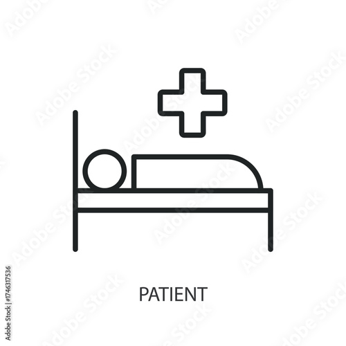 Patient thin line vector icons.