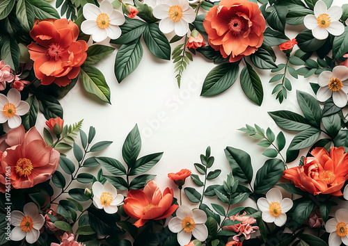 A beautiful flower arrangement with red and white flowers and green leaves