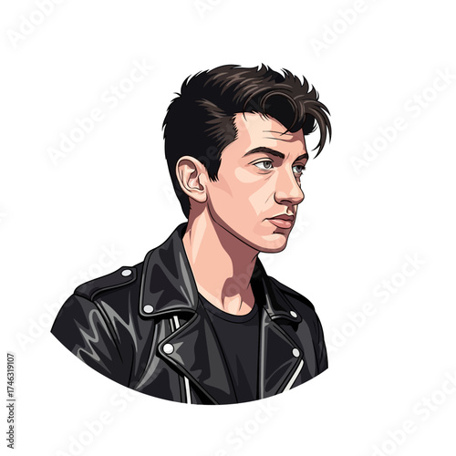 Stylish Man in Leather Jacket.