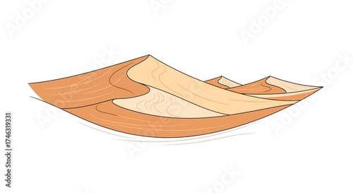 Stylized illustration of desert sand dunes.