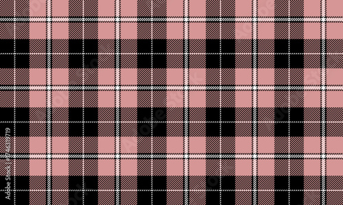 Seamless plaid pattern, black, pink, white for textiles and clothing design, skirts, pants, dresses, blankets, add a confident look to every outfit.