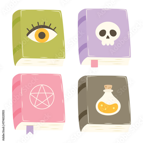 set of magic spell books