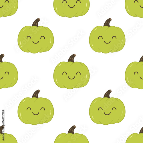 halloween seamless pattern with cute pumpkin