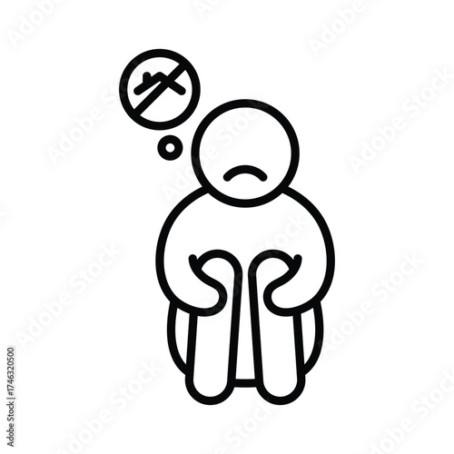 Homeless line icon on white background.