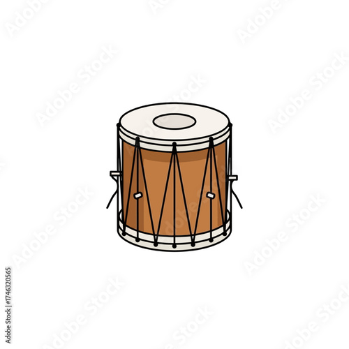 Traditional Barrel Drum Percussion Instrument.