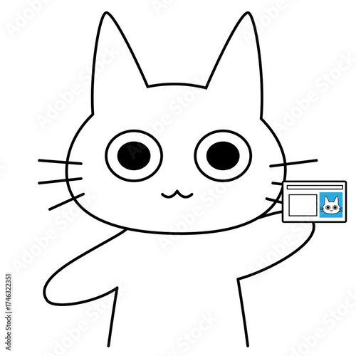 お仕事猫の身分証イラスト
