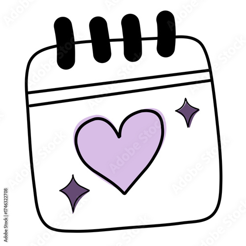 calendar icon with heart