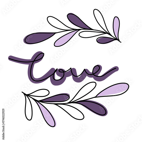 Hand drawn typography love