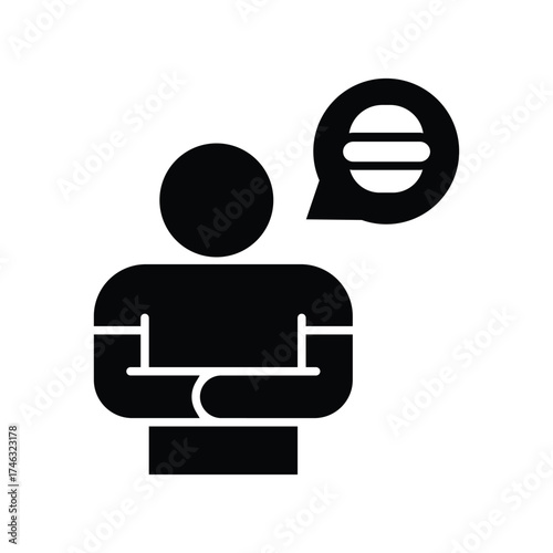 hungry glyph icon illustration vector graphic.eps