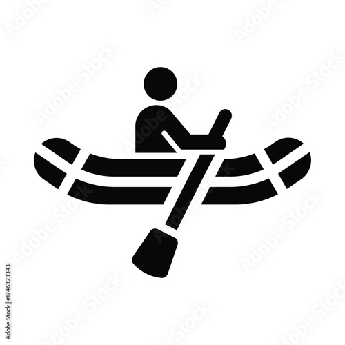 life raft glyph icon illustration vector graphic.eps