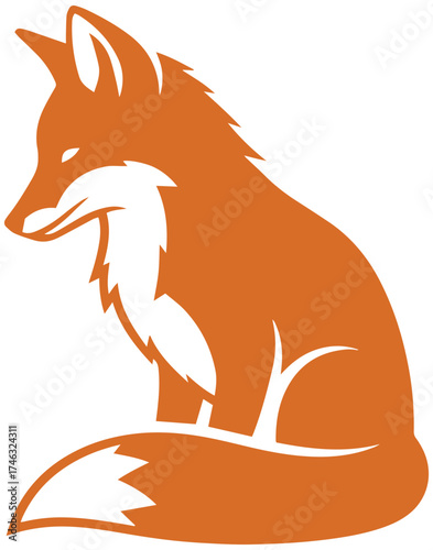 Elegant fox silhouette, a symbol of cunning and grace, perfect for logos, branding, and design accents