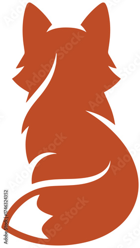 Elegant rustic fox silhouette for branding, logo design and nature inspired projects, cute animal icon