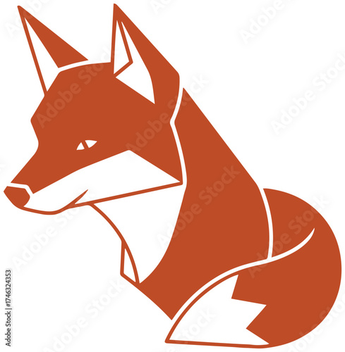 Sleek fox logo design, modern animal emblem for branding, wildlife symbol, clean geometric style