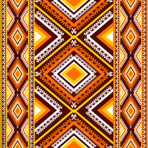 Geometric tribal pattern with diamond shapes in warm colors intricate ethnic textile design ethnic design geometric pattern