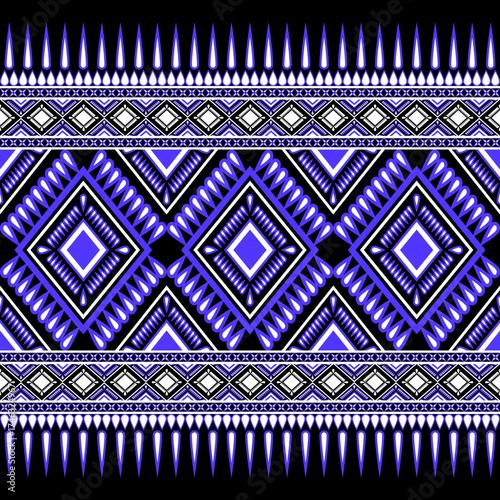 Geometric Pattern Featuring Blue Diamond Shapes White Tear Drop Motifs And Transparent Background Exhibiting Tribal And Ethnic Design Elements