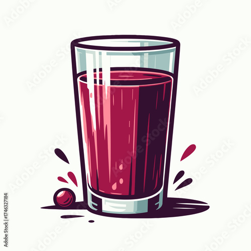 Glass of cranberry juice