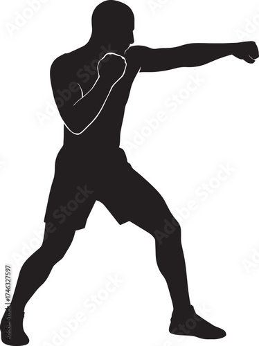 Shadow Strike Athlete Silhouette Vector – Powerful Action Sports Illustration
