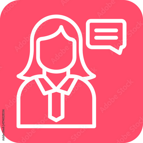 PR Specialist Female Icon Style
