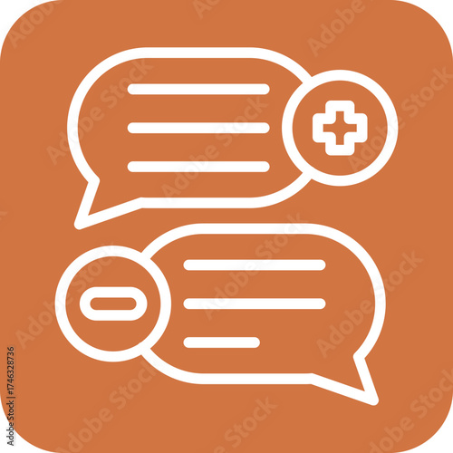 Plus And Minus Comments Icon Style