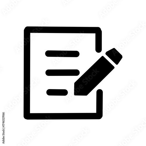 Notebook and pencil icon for writing, memo, and education design／メモ・学習・教育に使えるノートとペンのアイコン