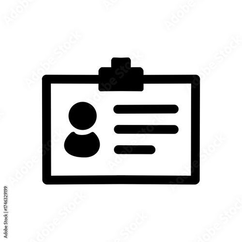 ID card icon for business identity and employee design／社員証や名札などビジネスの身分証デザインに使えるアイコン