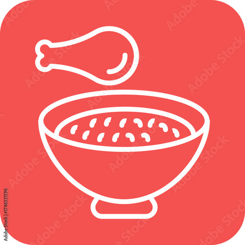 Chicken Rice Icon Style