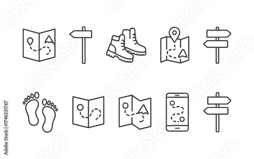 Step footprints paths. footstep prints and shoe steps . shoe tread footprints vector illustration isolated on white background.		
