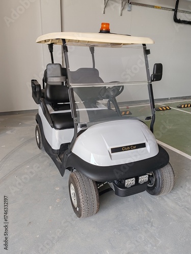 Photography Golf carts or electric buggies used by golf players on a golf course
