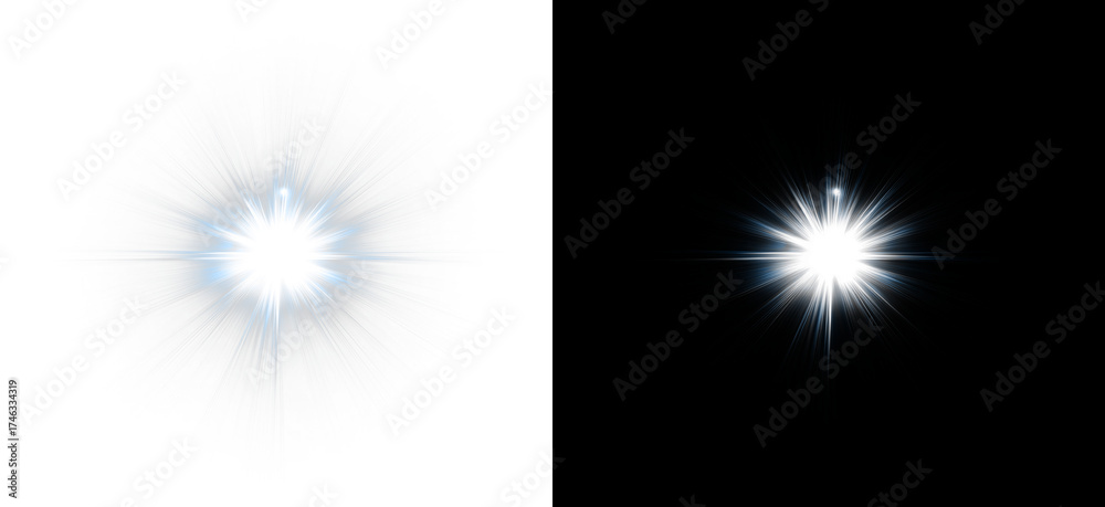 Fototapeta premium Immerse yourself in the magic of Glowing Lights and Starburst Effects PNG Overlay for visually stunning designs